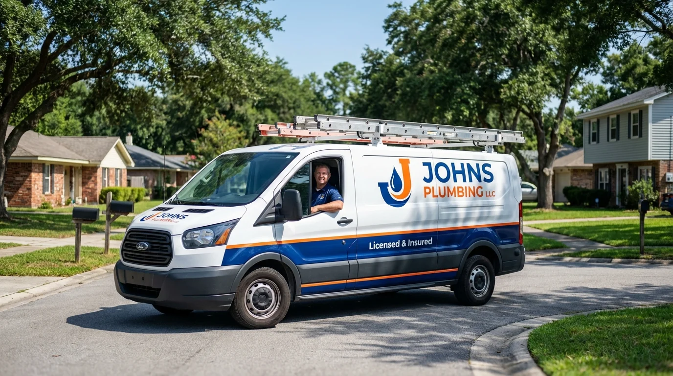 Johns Plumbing LLC service van in Rose Hill, VA