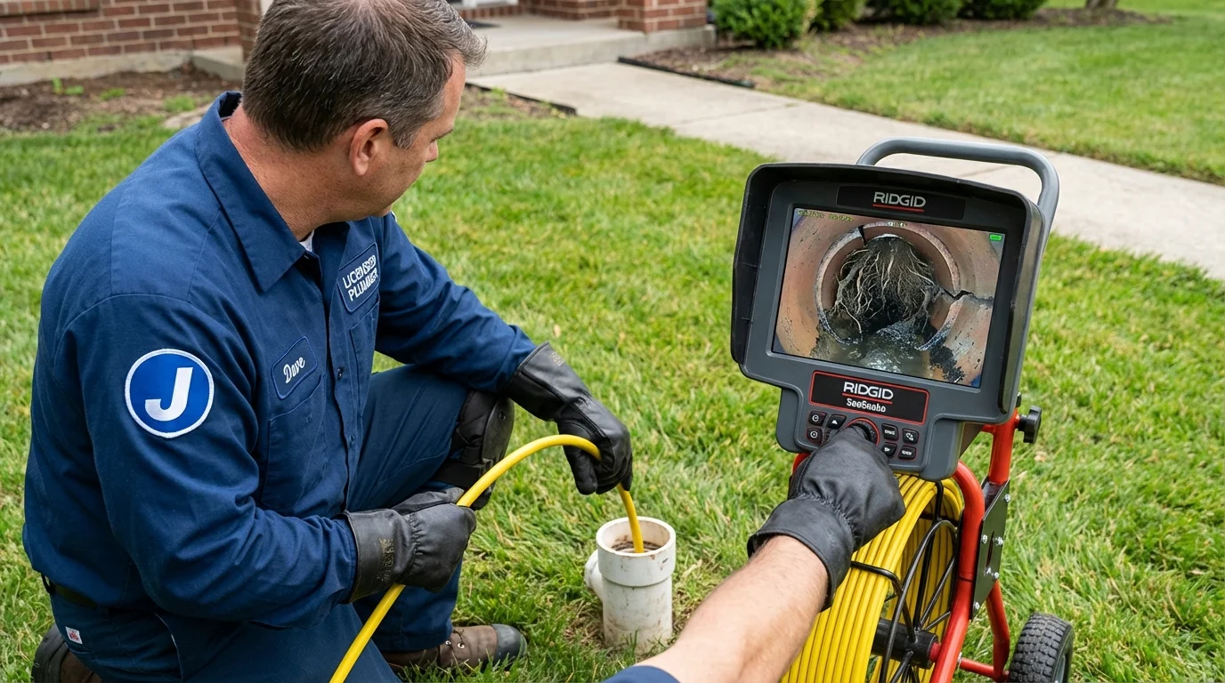 Sewer camera inspection being performed by Johns Plumbing LLC in Rose Hill